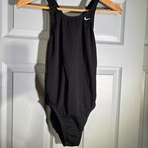 Nike HydraStrong Spiderback One Piece Swimsuit Black NESSA018 Womens Sz 6 NWT